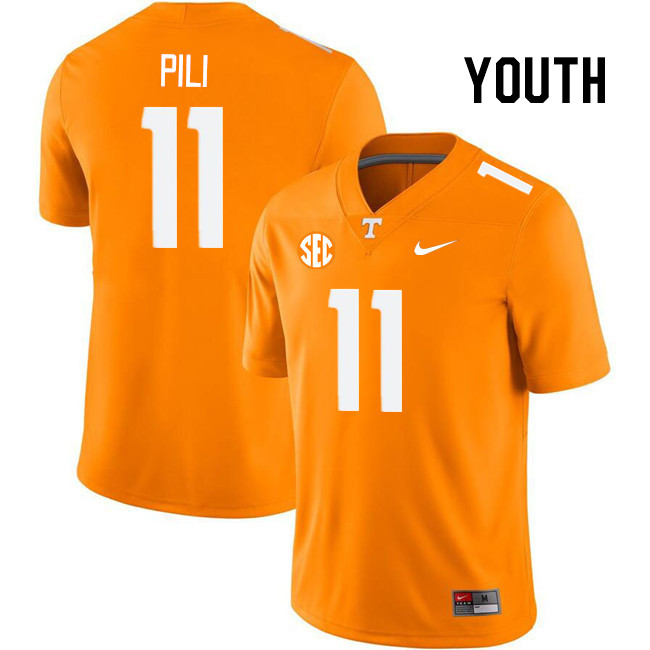 Youth #11 Keenan Pili Tennessee Volunteers College Football Jerseys Stitched Sale-Orange